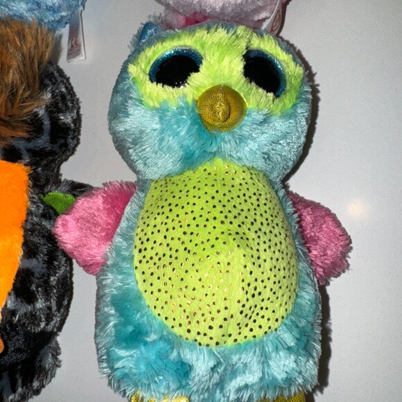 LOT of 6 TY Beanies OWLs Birds - Picture 5 of 9